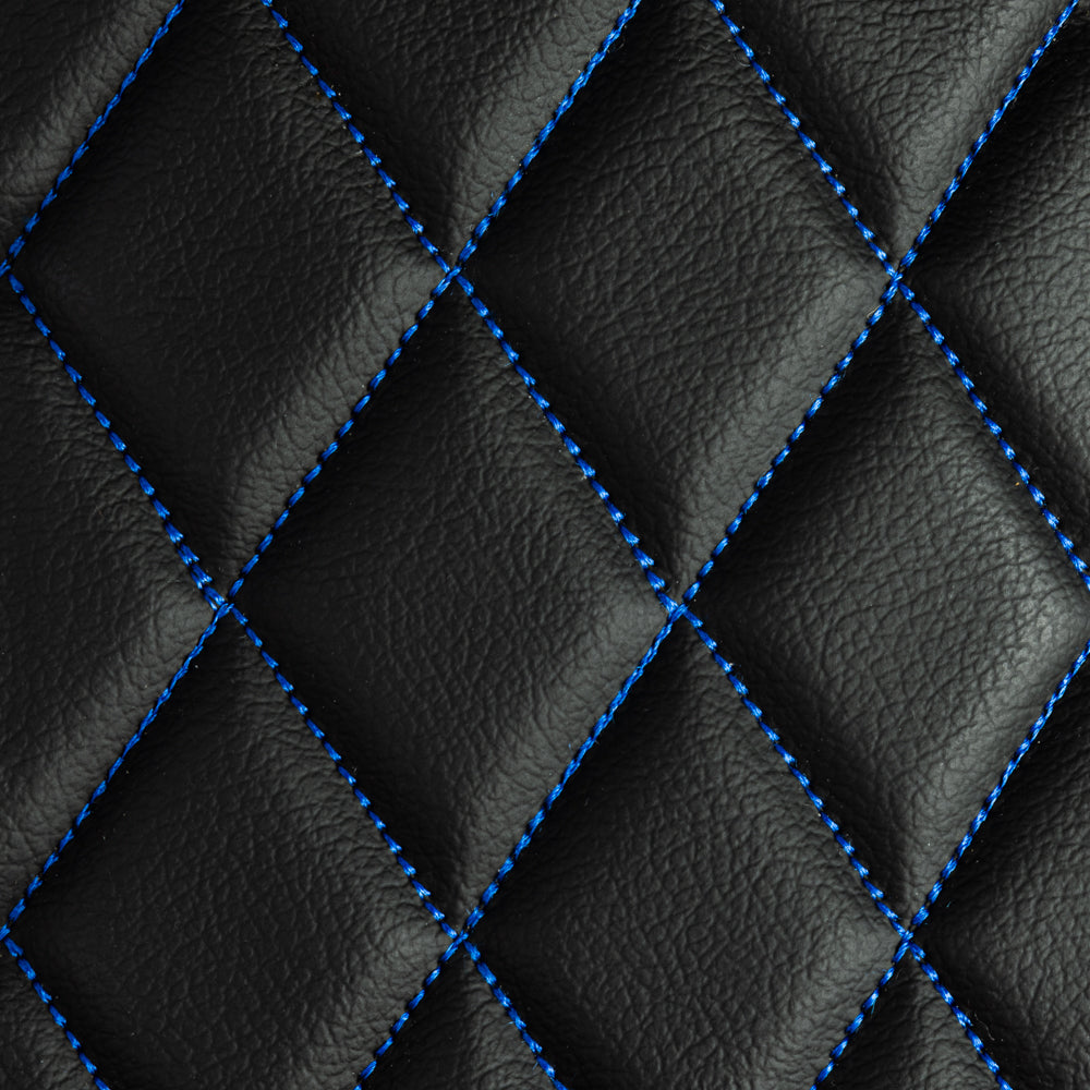 Diamond Pattern - Black with Blue Stitching