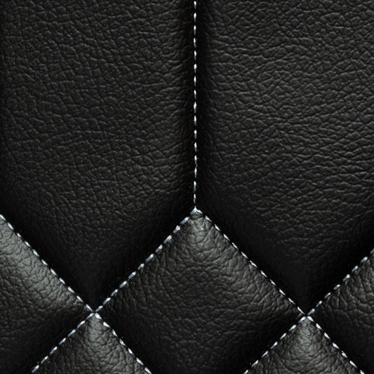 Elongated Hex Pattern - Black with Light Grey Stitching