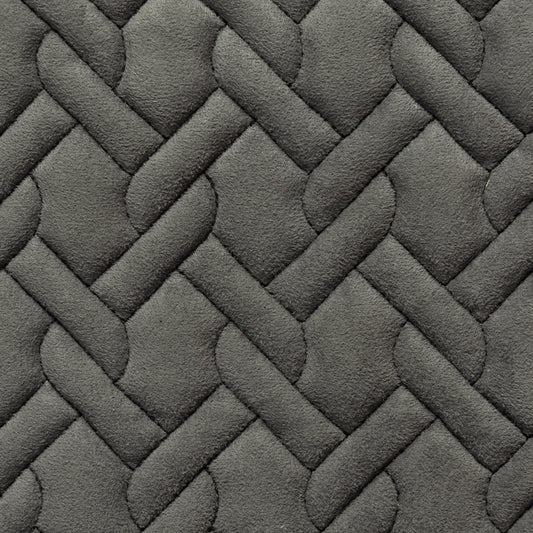 Hasir Pattern - Mid Grey with Black Stitching - SUEDE