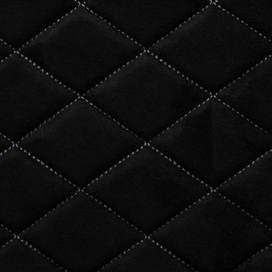 Diamond Pattern - Black with Mid Grey Stitching - SUEDE