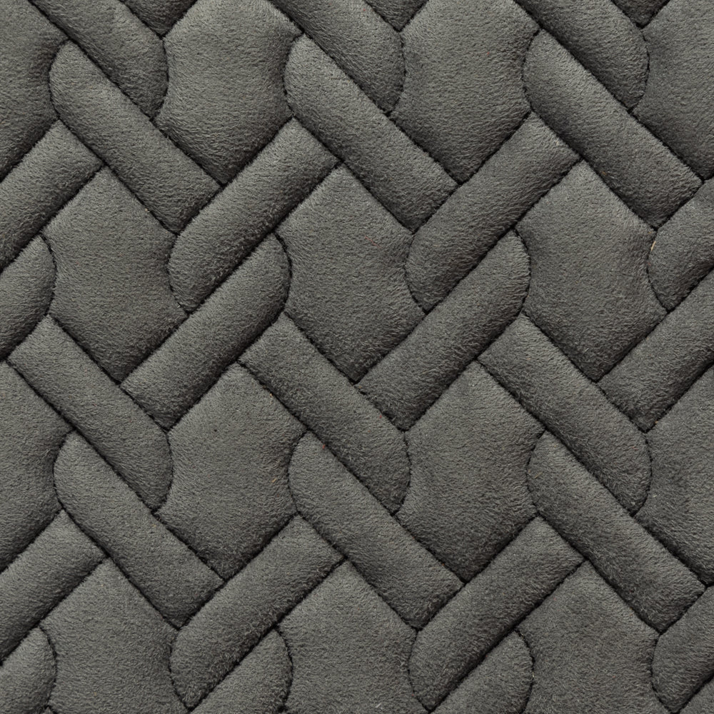 Hasir Pattern - Mid Grey with Black Stitching - SUEDE