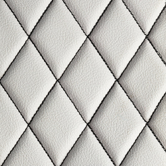 Diamond Pattern - Light Grey with Black Stitching