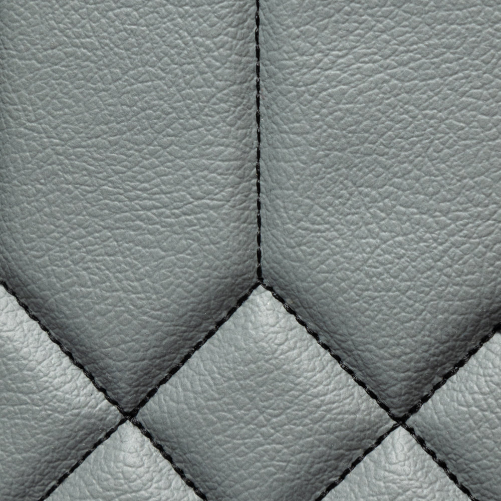 Elongated Hex Pattern - Mid Grey with Black Stitching